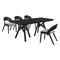 Armen Living Cortina and Polly 5 Piece Black Rectangular Dining Set SETCODIBLK5C - alternate 1